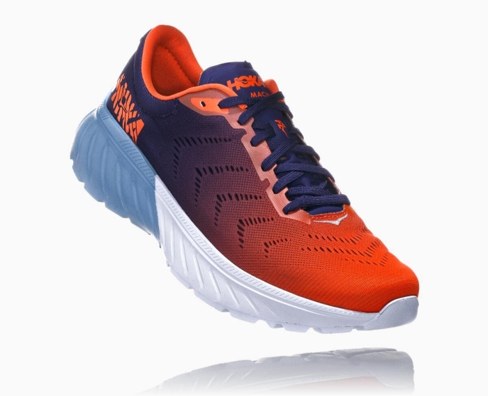 Hoka Treningssko Outlet - HOKA ONE ONE Mach 2 Herre Blå/Oransje [NO-94WCXH]